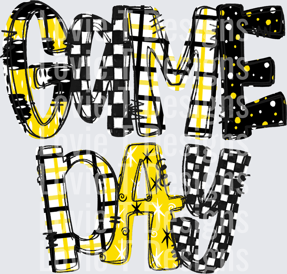 GAME DAY WORD ART YELLOW