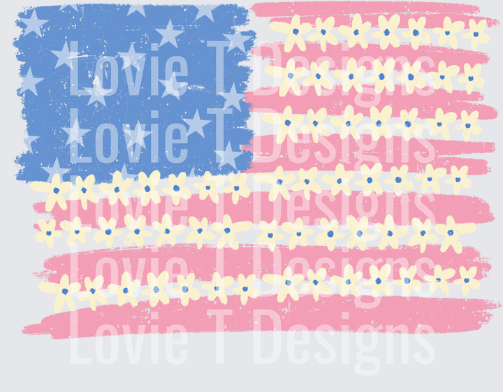 USA Flag DTF transfer design