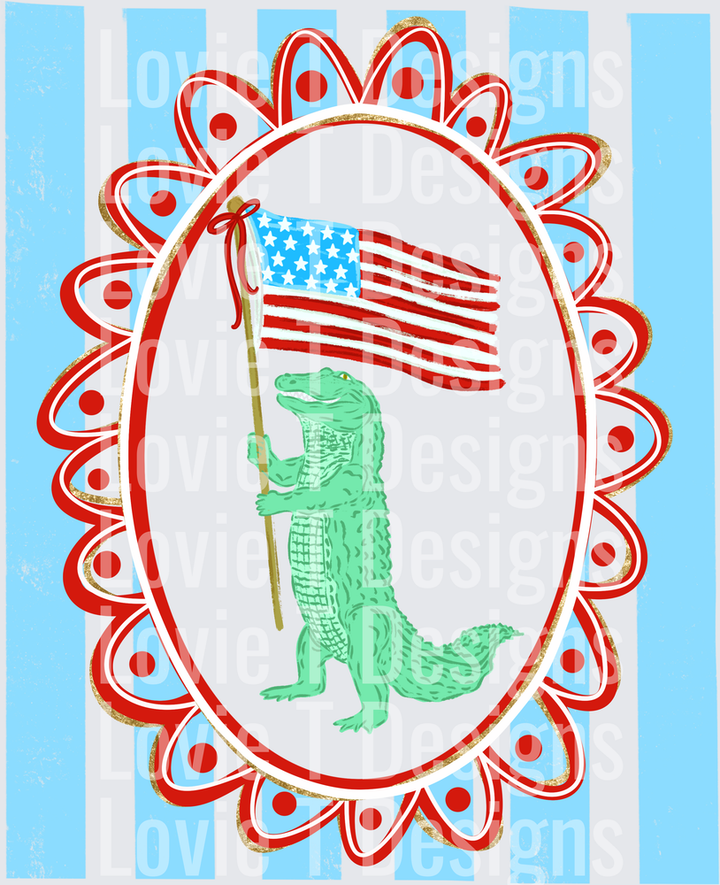 Gator Girl DTF transfer design