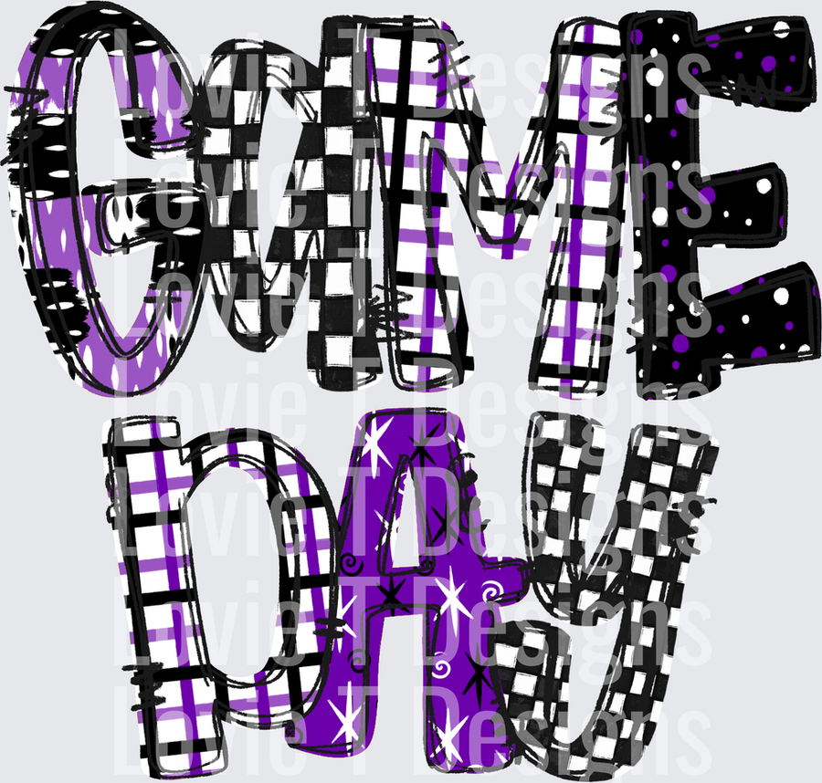 GAME DAY WORD ART PURPLE
