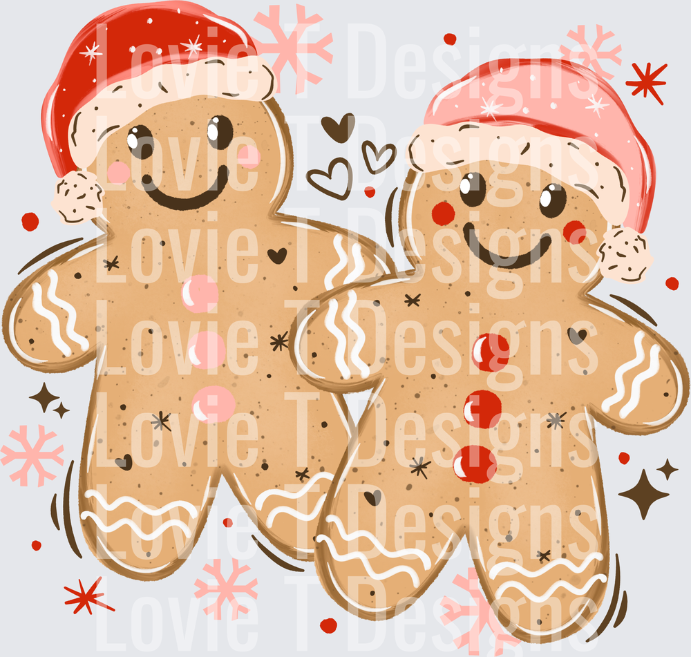 Gingerbread Boy & Girl DTF transfer design