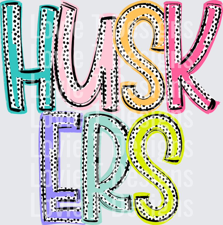 HUSKERS DIXIE DOT MASCOTS