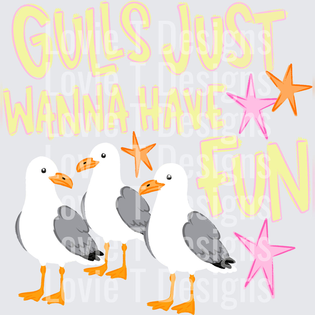 Gulls Just Wanna Have Fun – DTF Transfer – product image