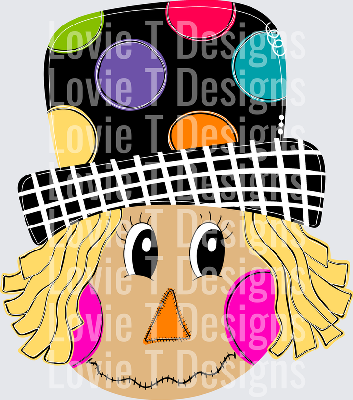Preppy Scarecrow fall DTF transfer design