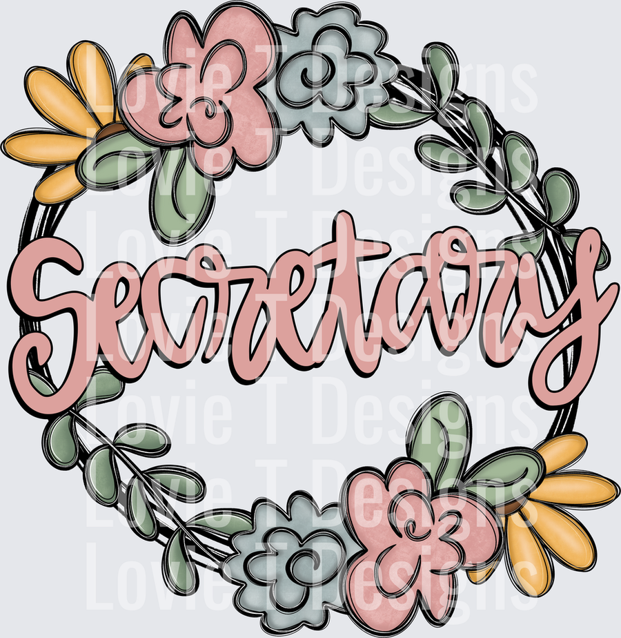 Floral Hand Drawn Doodle Secretary