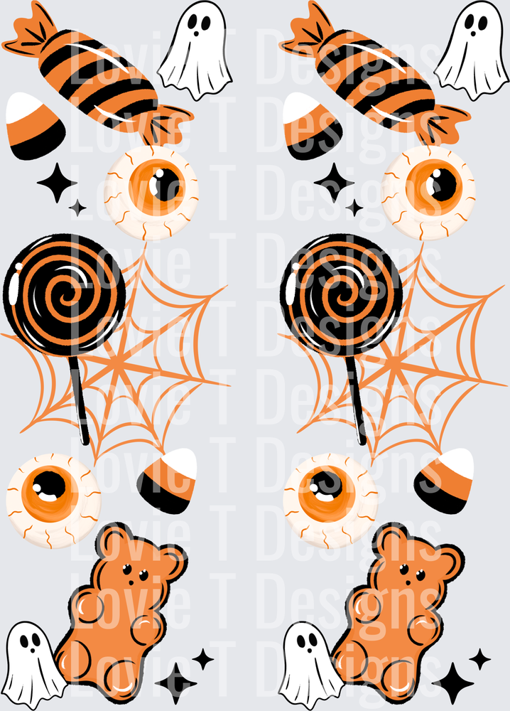 TRICK OR TREAT SLEEVE Halloween DTF transfer design