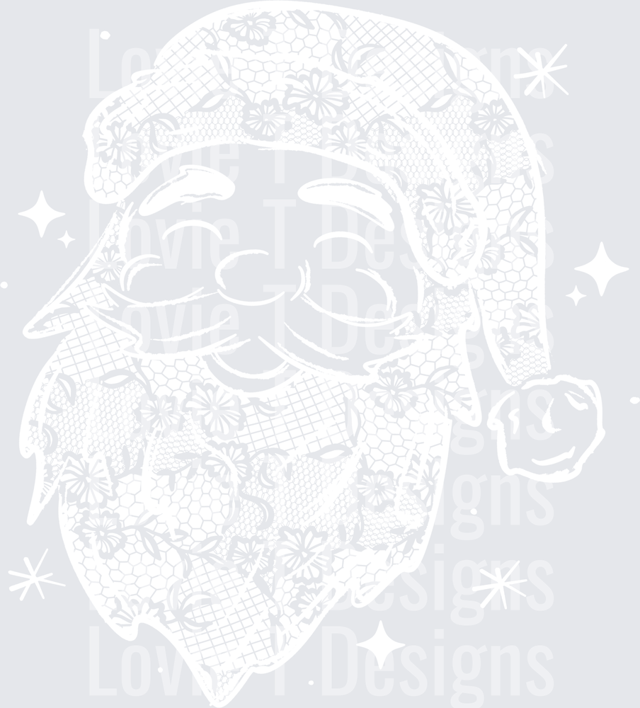 Lace Santa (White) DTF transfer design