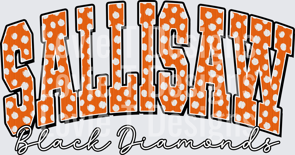 SALLISAW BLACK DIAMONDS ORANGE DOTS