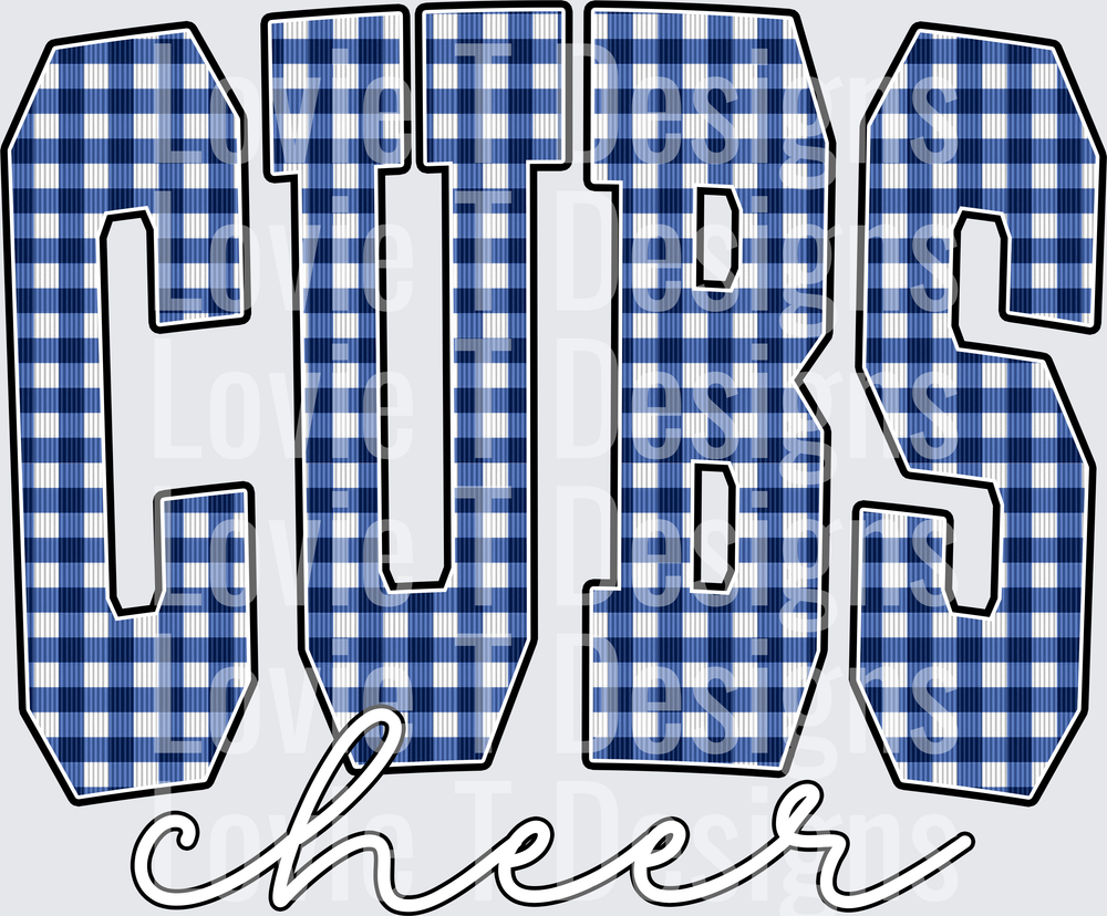 CUBS CHEER BLUE GINGHAM