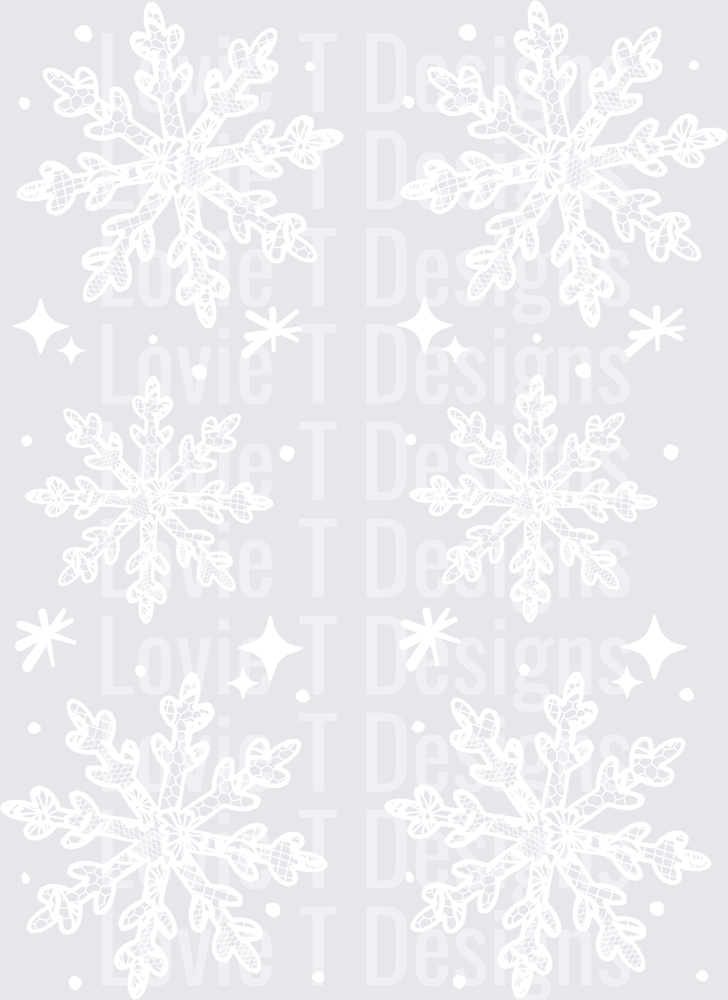 Freezing Season Lace Snowflake Sleeve DTF transfer design