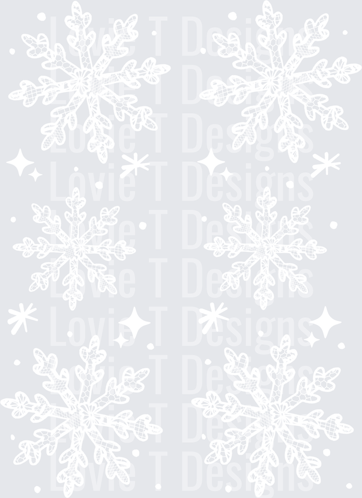 Freezing Season Lace Snowflake Sleeve DTF transfer design