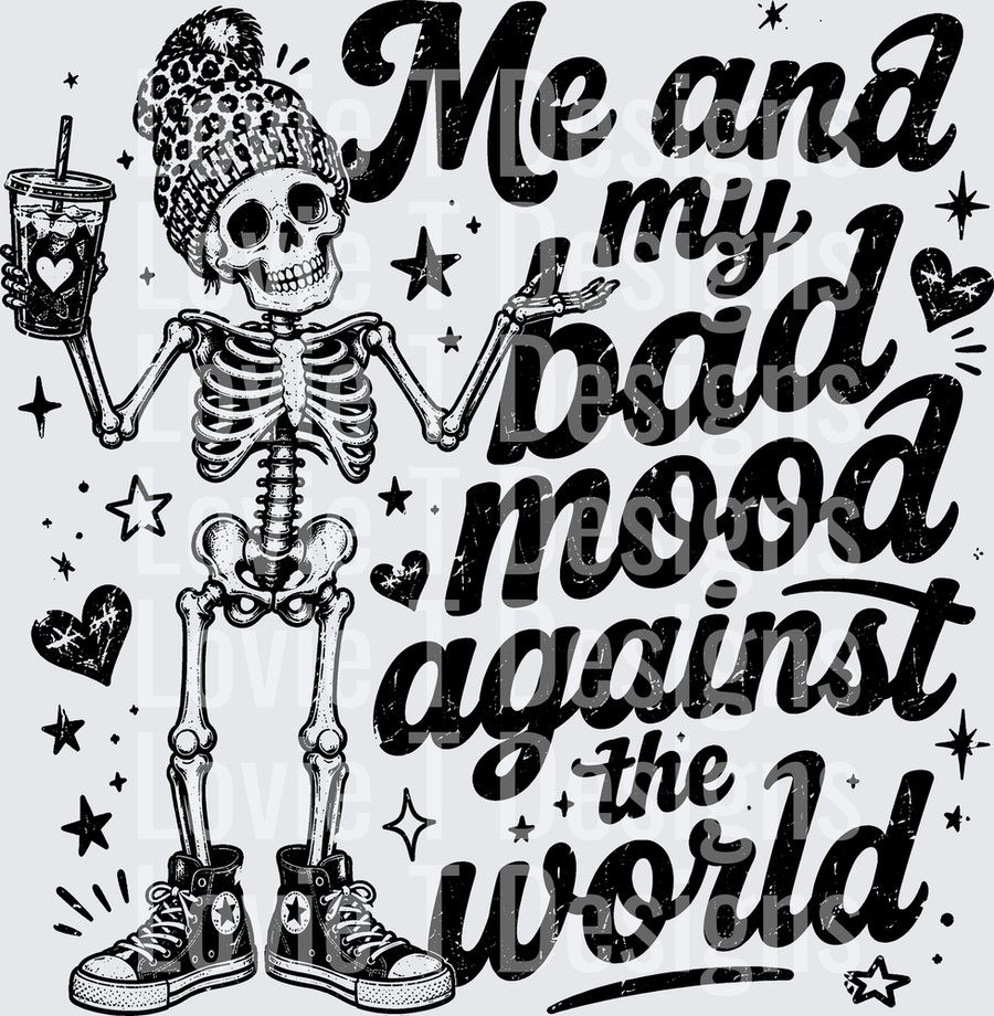 ME AND MY BAD MOOD AGAINST THE WORLD black