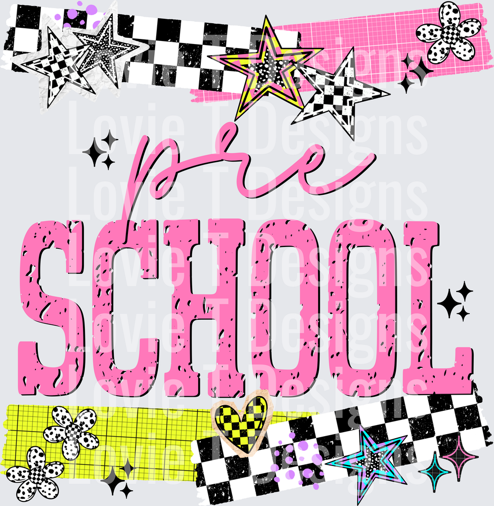 SEEING STARS SCHOOL PRESCHOOL back-to-school DTF transfer design