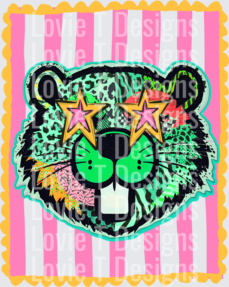 PREPPY MASCOT STRIPES BEAVER mascot DTF transfer design