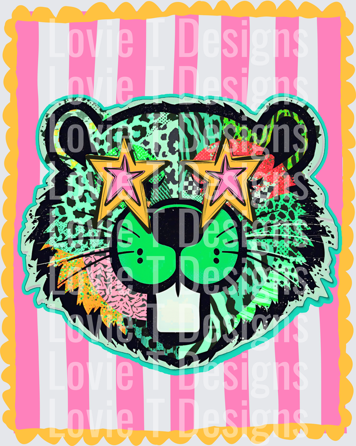 PREPPY MASCOT STRIPES BEAVER mascot DTF transfer design