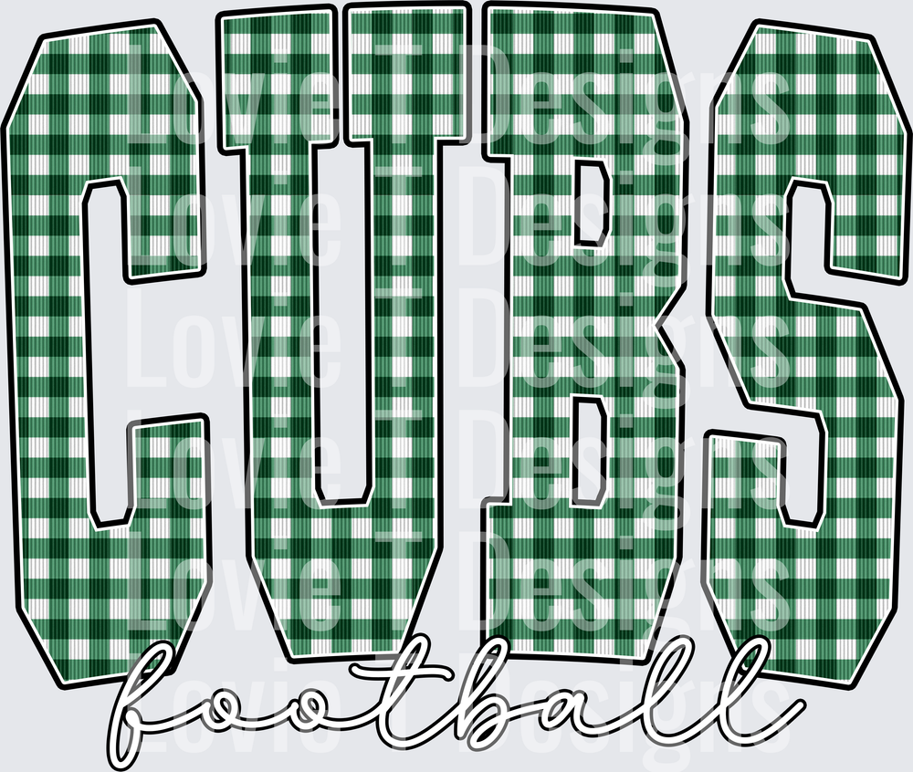 CUBS FOOTBALL GREEN GINGHAM
