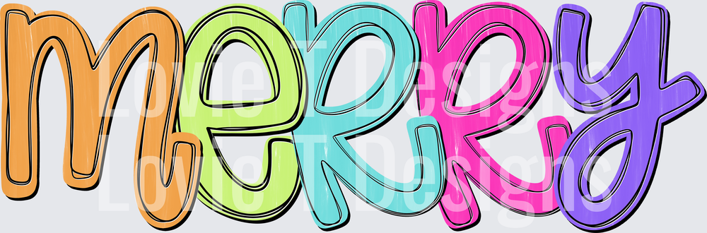 Merry Script Christmas DTF transfer design