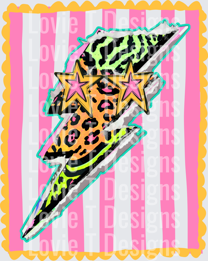 PREPPY MASCOT STRIPES LIGHTNING mascot DTF transfer design