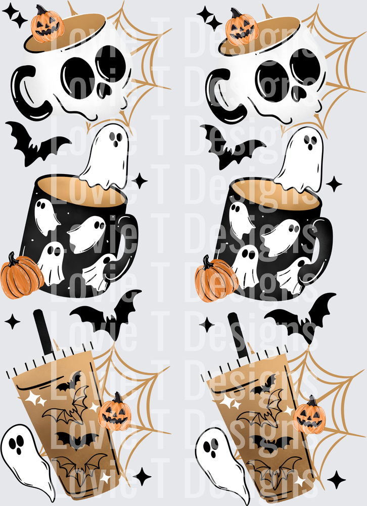 FRESHLY BOO’D COFFEE SLEEVE halloween DTF transfer design