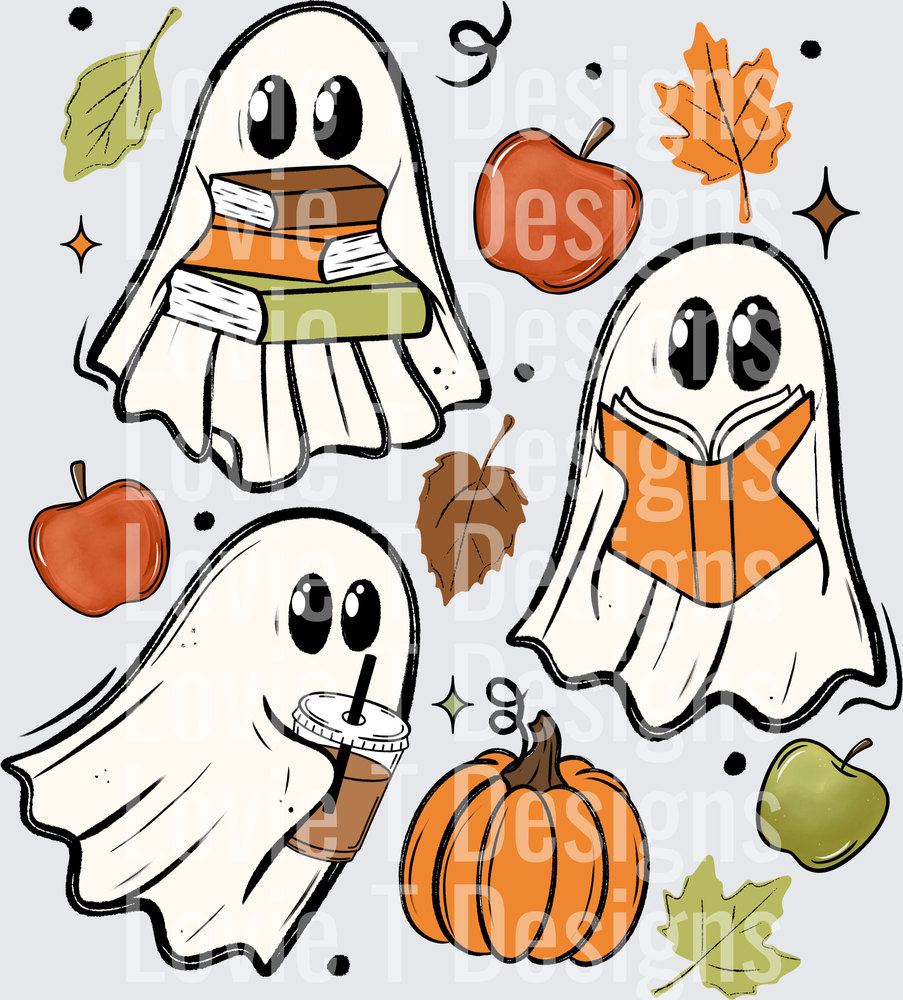 Fall Ghosties Fall DTF transfer design