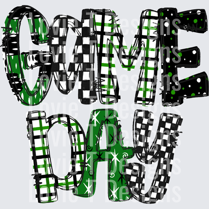 Game Day Word Art Green – DTF Transfer – product image