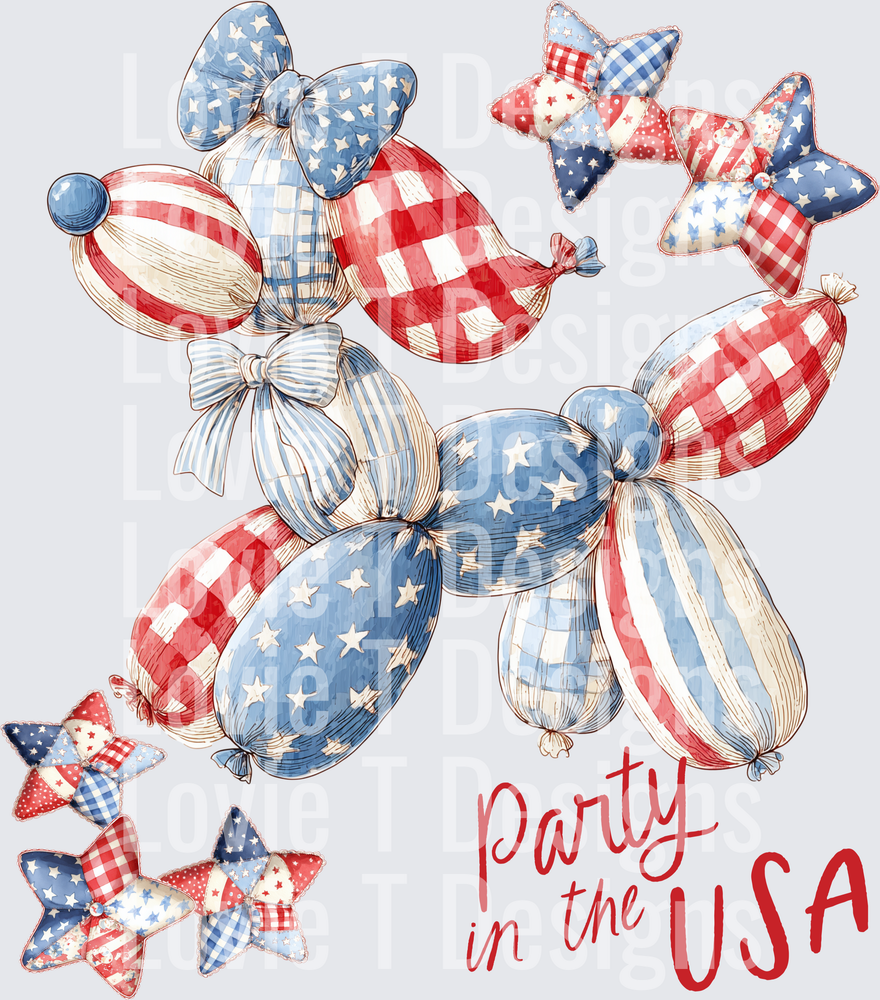 PARTY IN THE USA BALLOON DOG