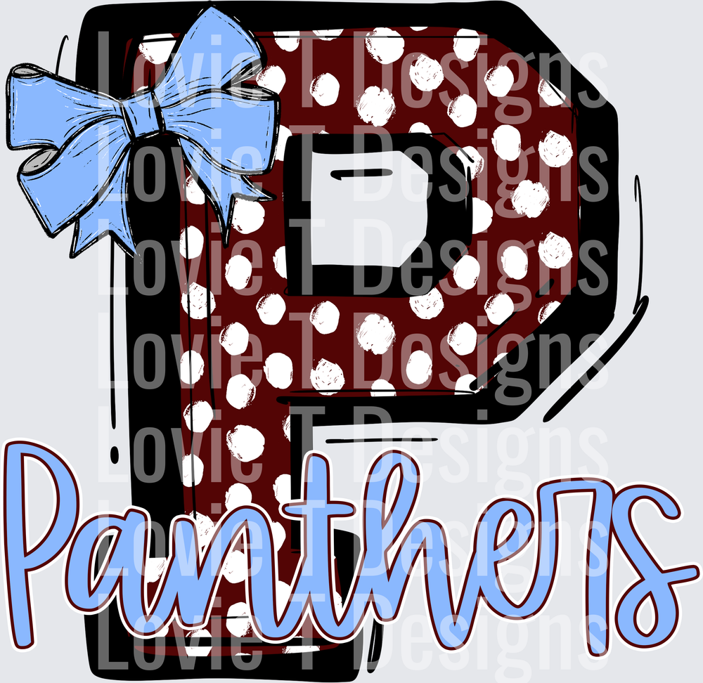 PANTHERS MAROON AND LIGHT BLUE SO SPORTY