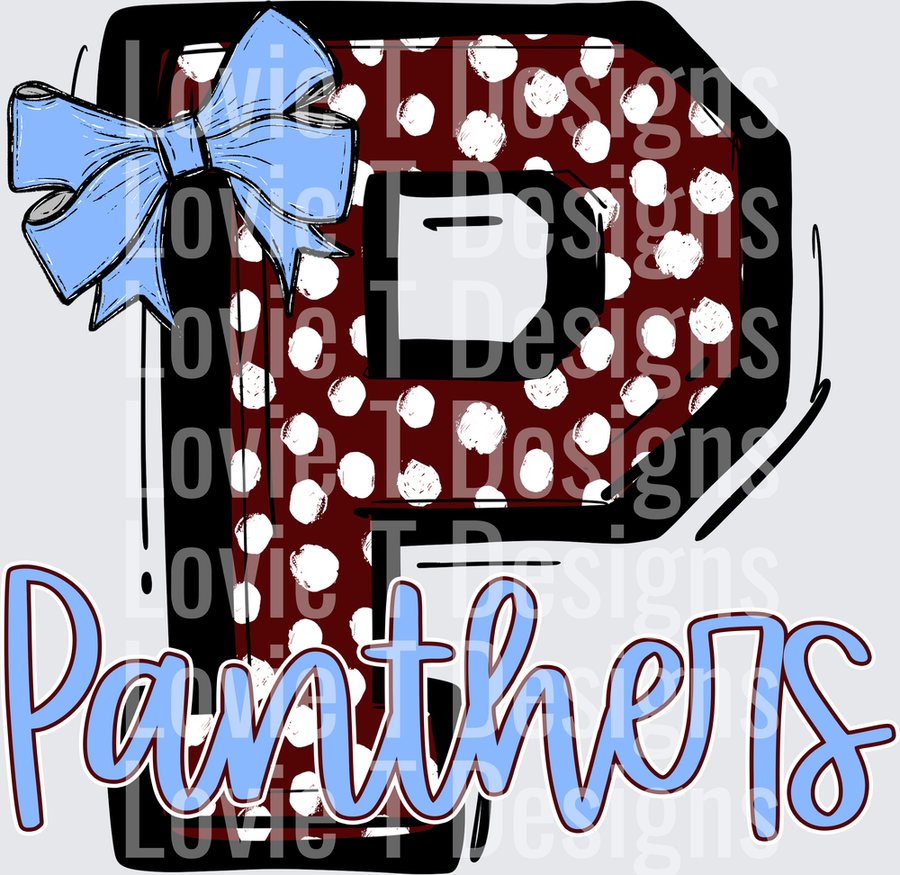 PANTHERS MAROON AND LIGHT BLUE SO SPORTY