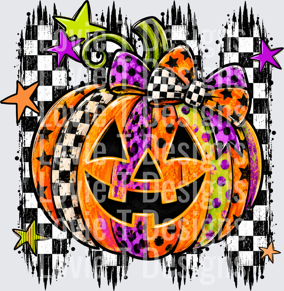 Bright Pumpkin Halloween DTF transfer design