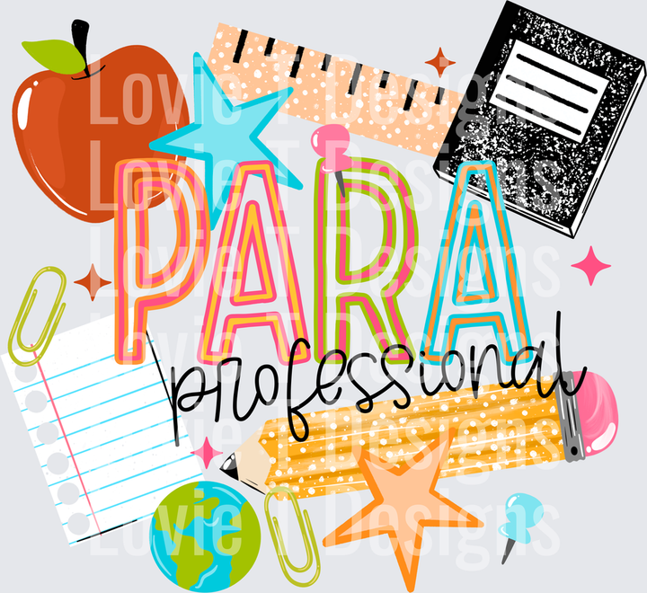 PARAPROFESSIONAL back to school DTF transfer design
