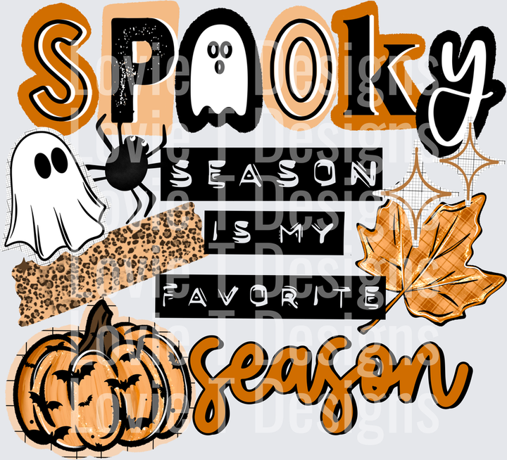 SPOOKY SEASON FAVORITE SEASON BLACK Halloween DTF transfer design