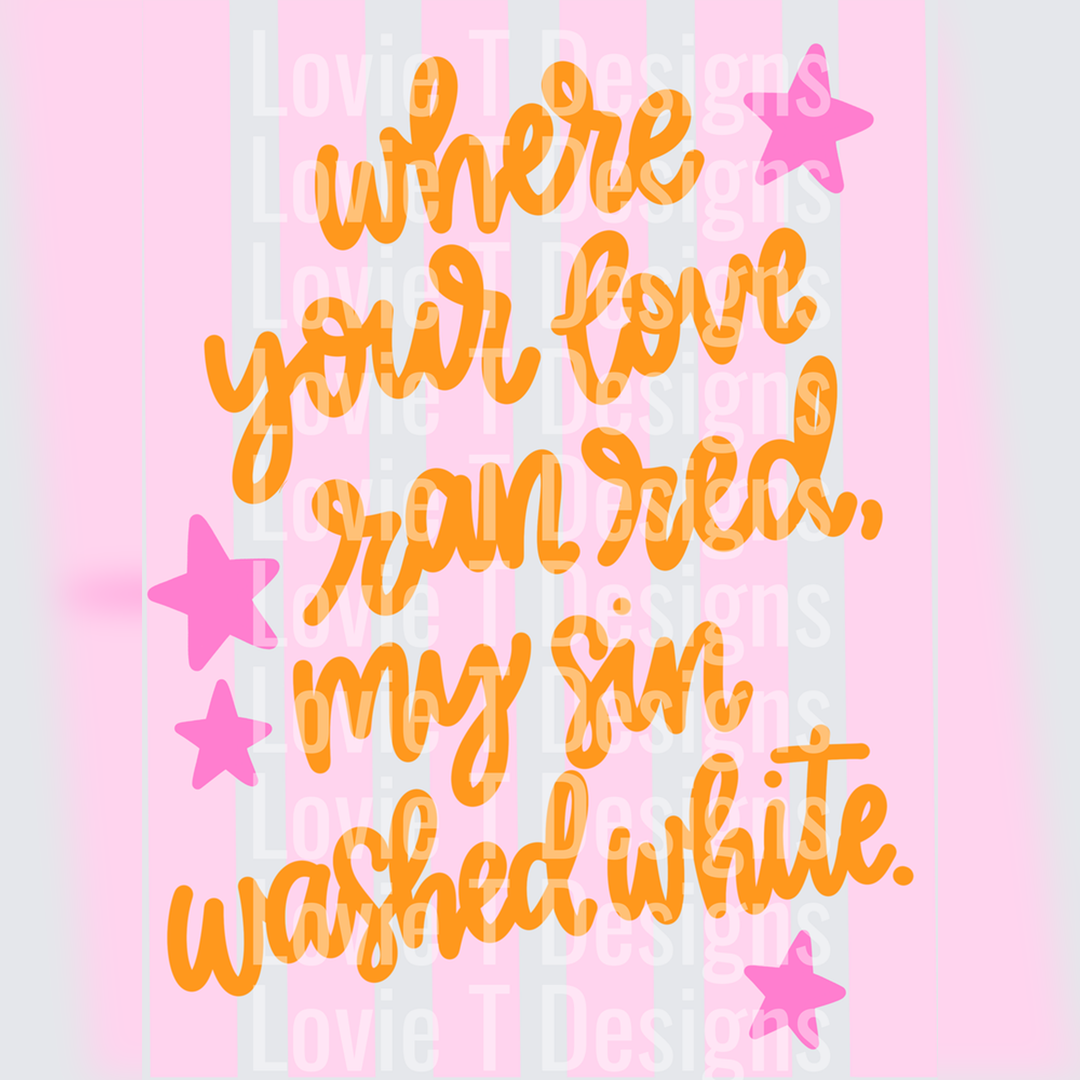 Where Your Love Ran Red Lowercase Y – DTF Transfer
