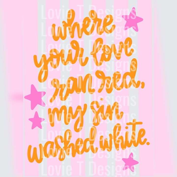 Where Your Love Ran Red Lowercase Y – DTF Transfer