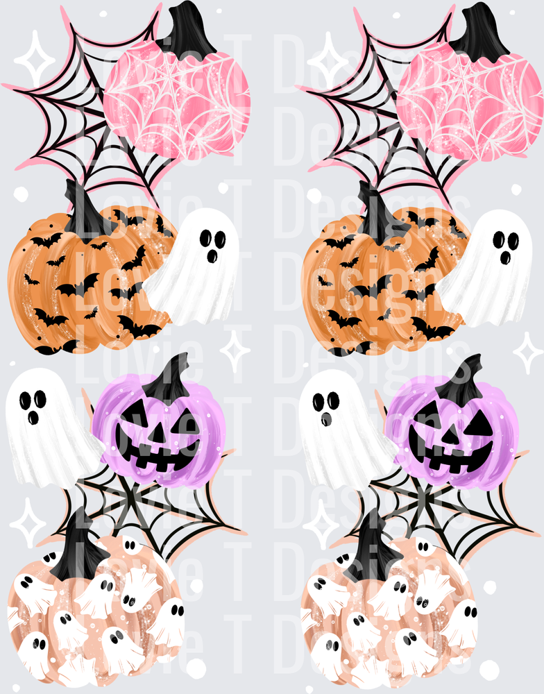 SPOOKY PATTERNED PUMPKINS SLEEVE halloween DTF transfer design