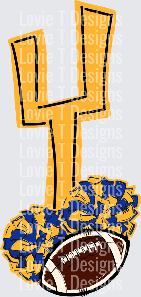 ROYAL AND YELLOW FOOTBALL POCKET