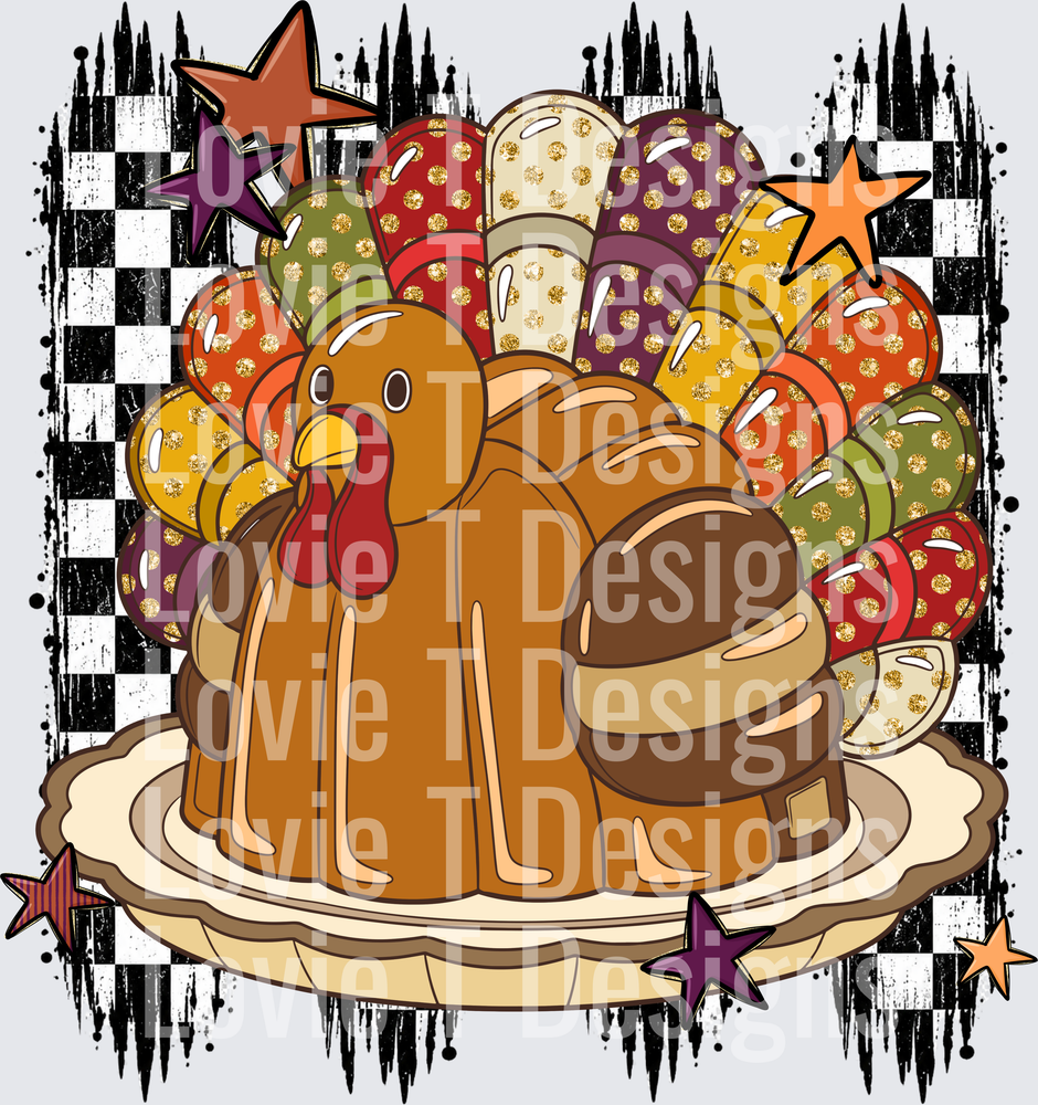 Turkey Thanksgiving DTF transfer design
