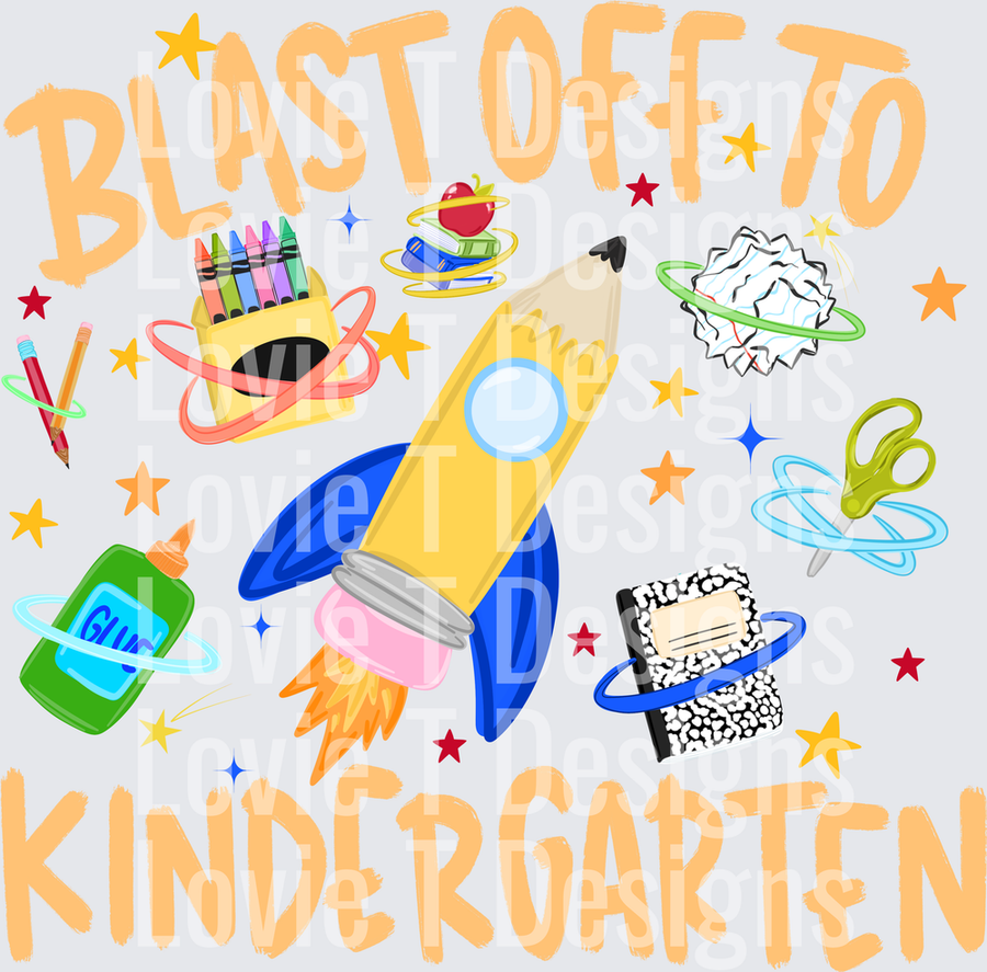 Blast Off To Kindergarten Pencil Rocket School Supplies
