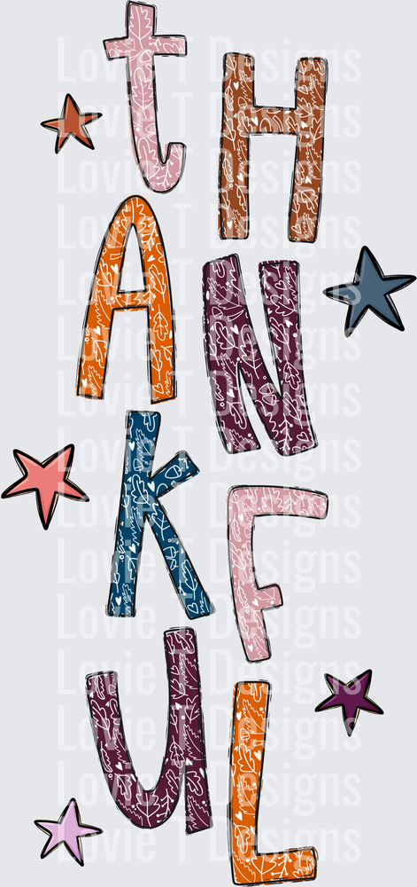 Thankful 2 Thanksgiving DTF transfer design