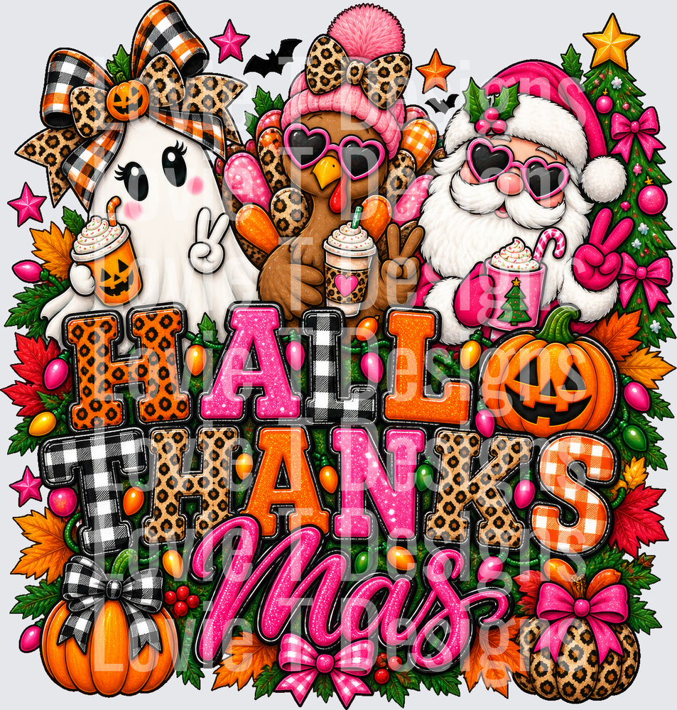 Hallowthanksmas DTF transfer