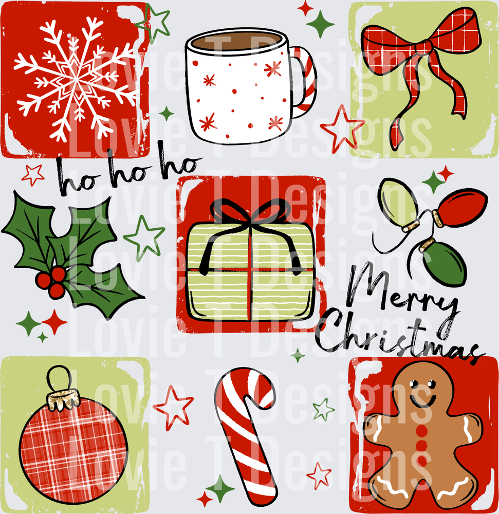 Christmas Collage DTF transfer design