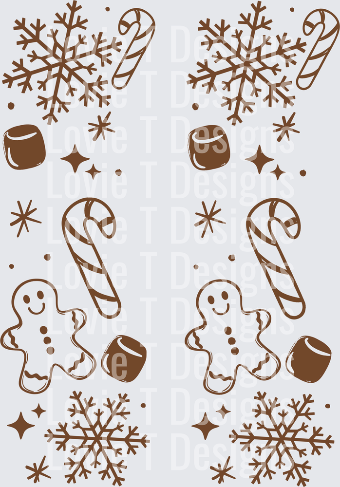 The North Pole Hot Cocoa Company Sleeve (Brown) DTF transfer design