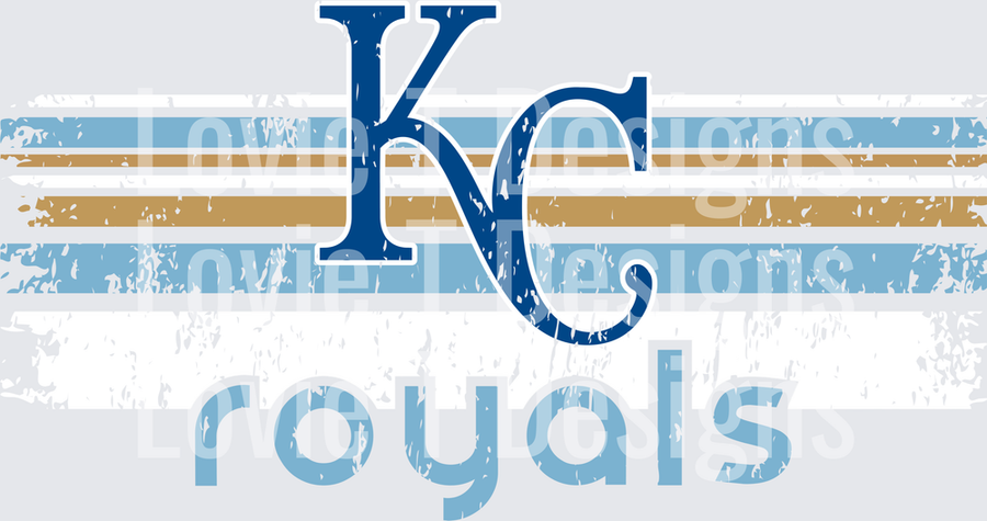 KANSAS CITY ROYALS RETRO VINTAGE COMODO STRIPES POWDER BLUE AND GOLD