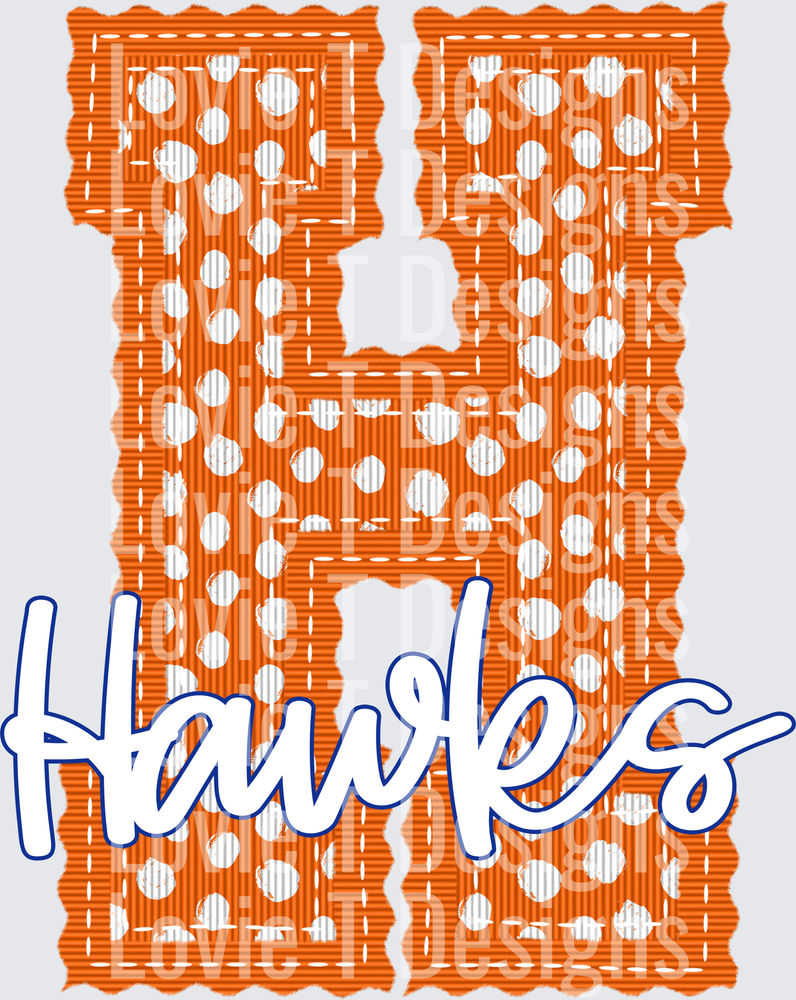 LETTERMAN DOTS ORANGE AND ROYAL HAWKS