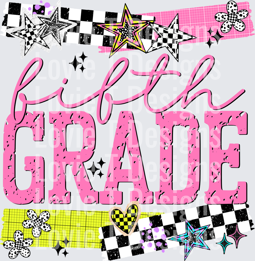 SEEING STARS SCHOOL FIFTH GRADE back-to-school DTF transfer design
