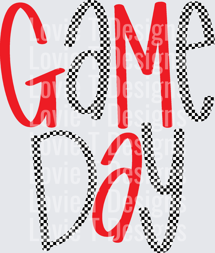 GAME DAY RED AND CHECKERS
