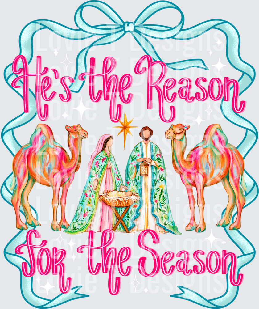 He's the Reason for the Season Pastel DTF transfer design