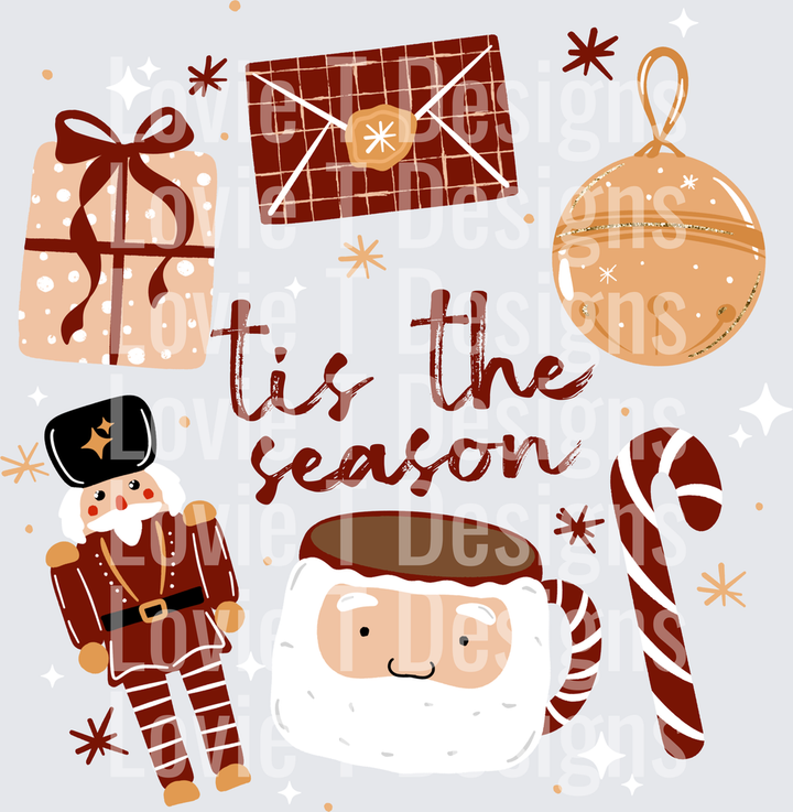 Tis the Season Nutcracker Collage (Light Skin Tone) DTF transfer design