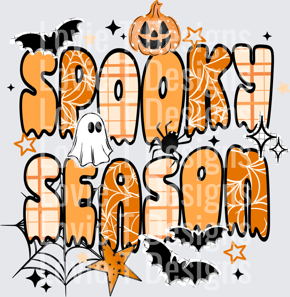 Spooky Season Patterns Halloween DTF transfer design