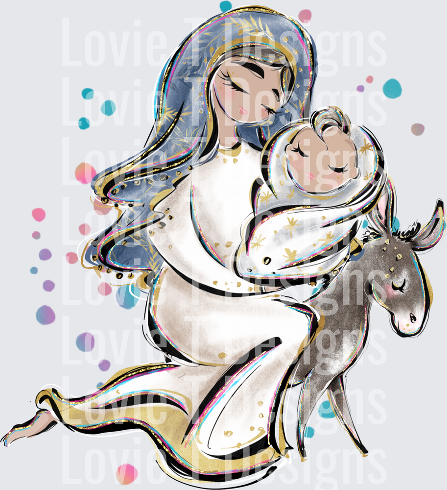 Mary Did You Know No Words Christmas DTF transfer design