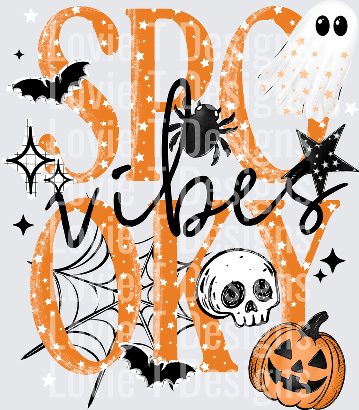 Spooky Vibes Halloween DTF transfer design
